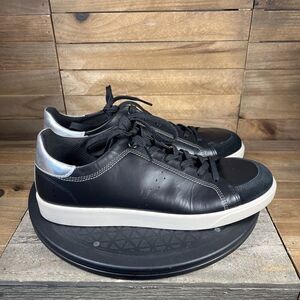 ECCO Womens Size US 10-10.5 Black Street Lite Common Lace Up Casual Sneakers